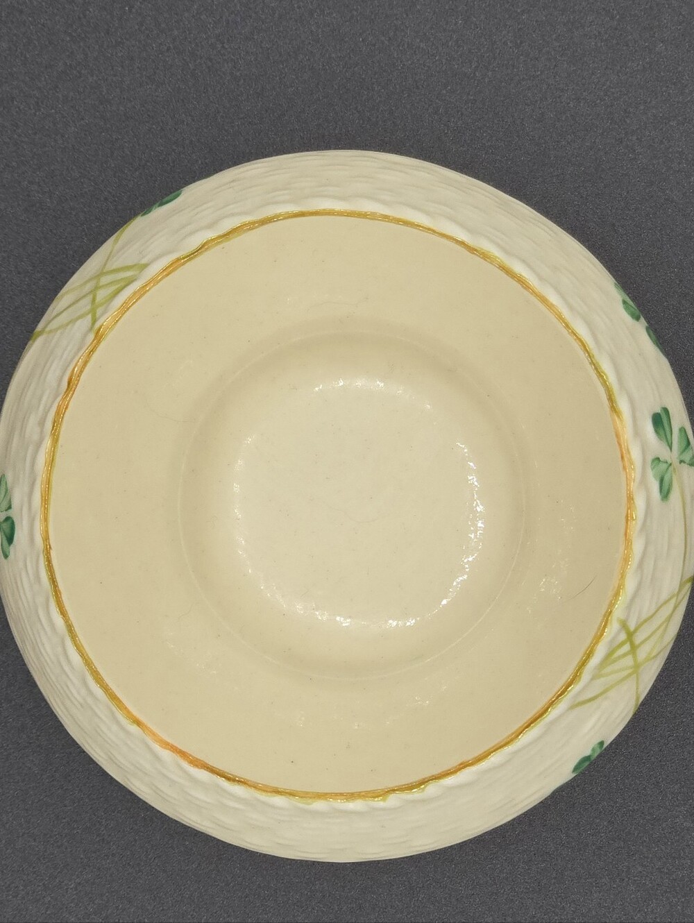 Vintage Belleek Ireland Shamrock Sugar Bowl - Picture 2 of 4